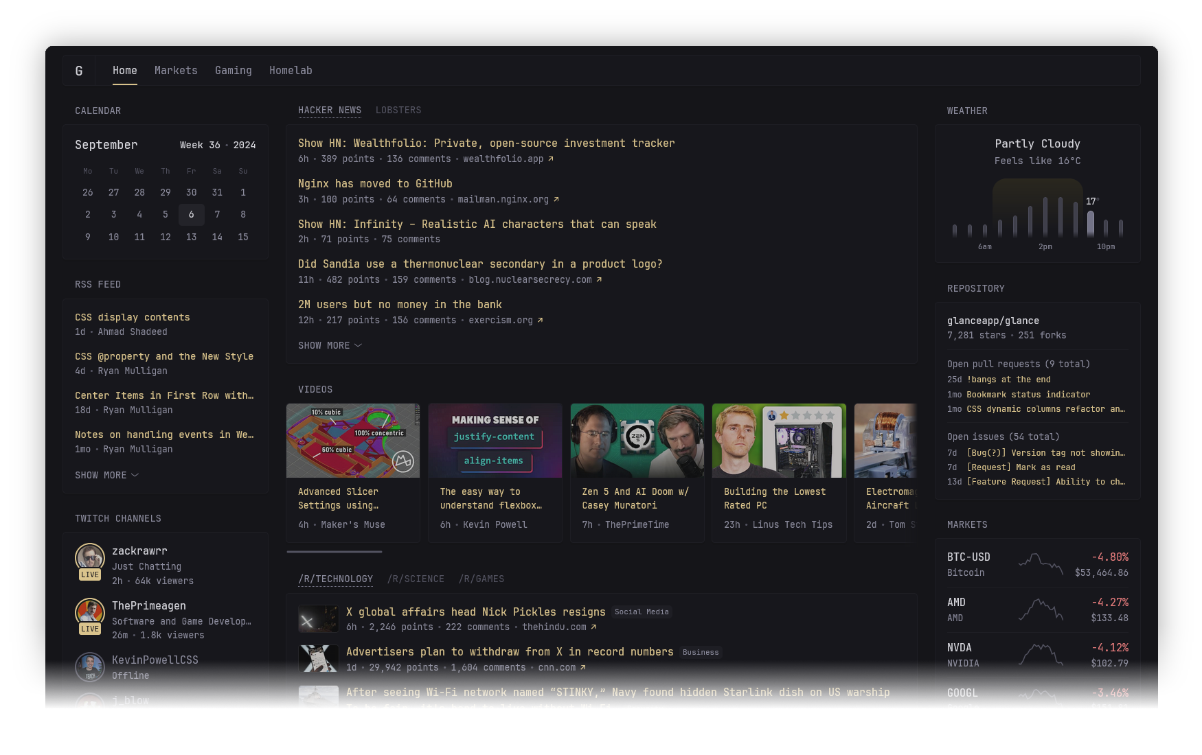 Glance dashboard screenshot