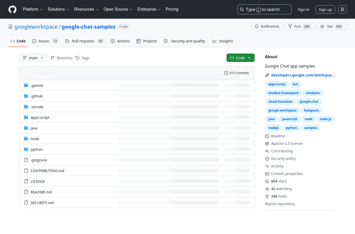 Google Chat public page