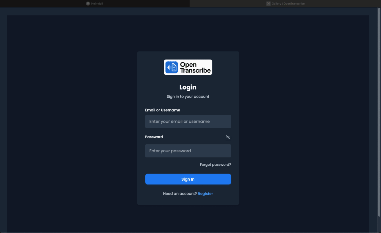 OpenTranscribe official workflow