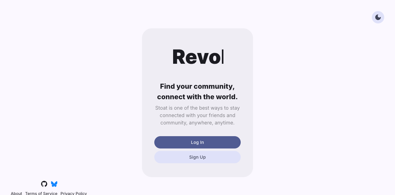 Stoat / Revolt landing page